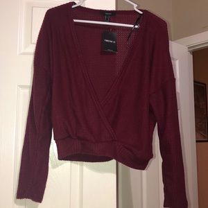 Brand new - surplice ribbed top